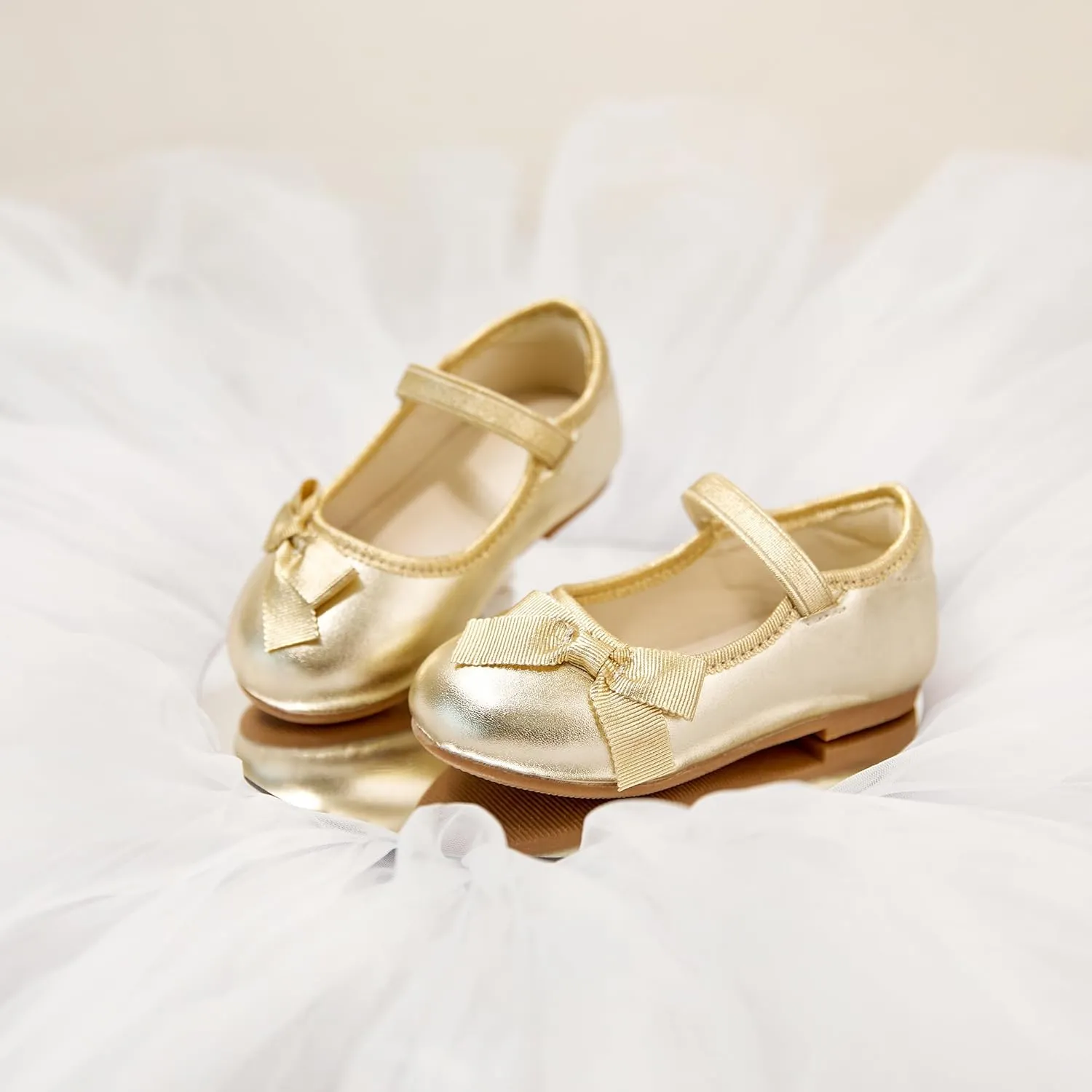 ESTINE Toddler/Little Kid Girls Dress Mary Jane Flats Flowers Fashion Princess Ballet Shoes