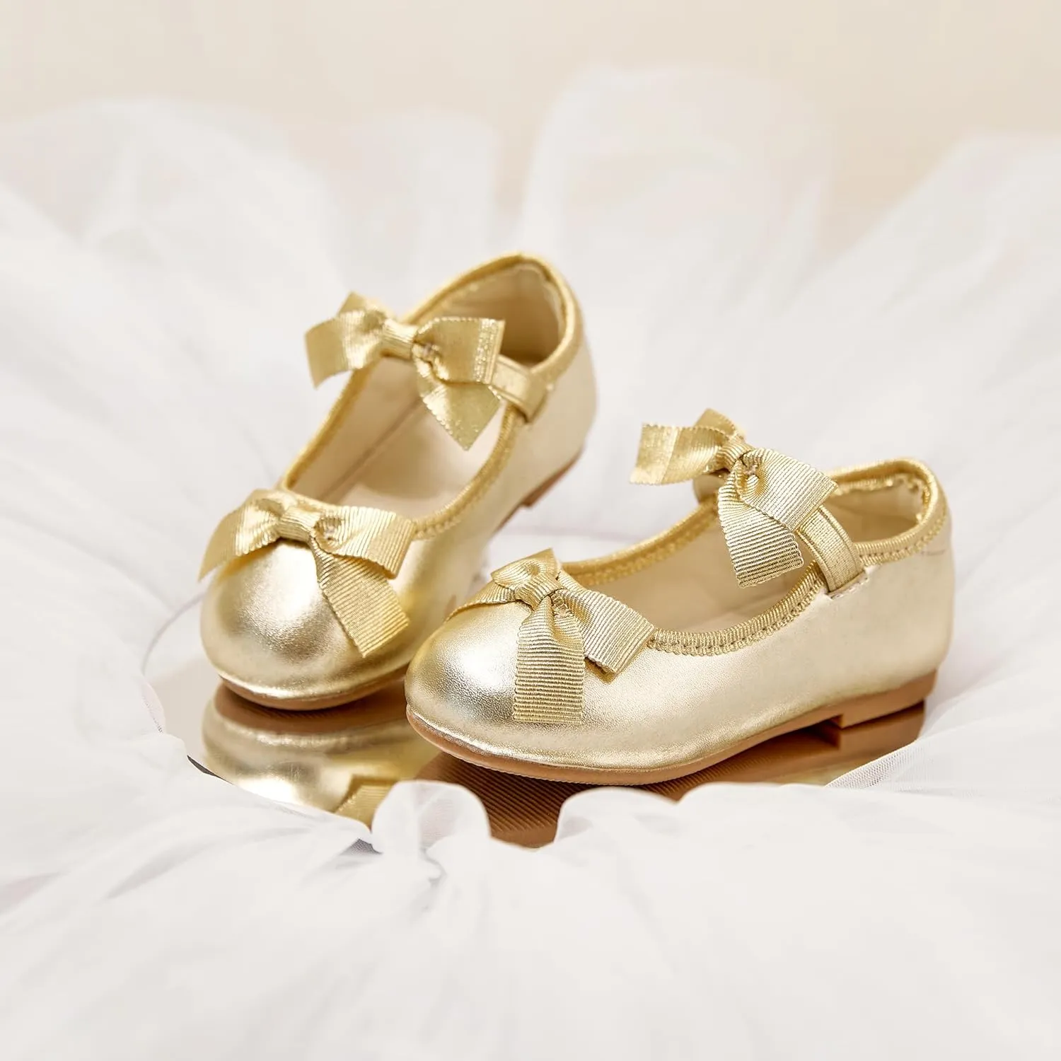 ESTINE Toddler/Little Kid Girls Dress Mary Jane Flats Flowers Fashion Princess Ballet Shoes