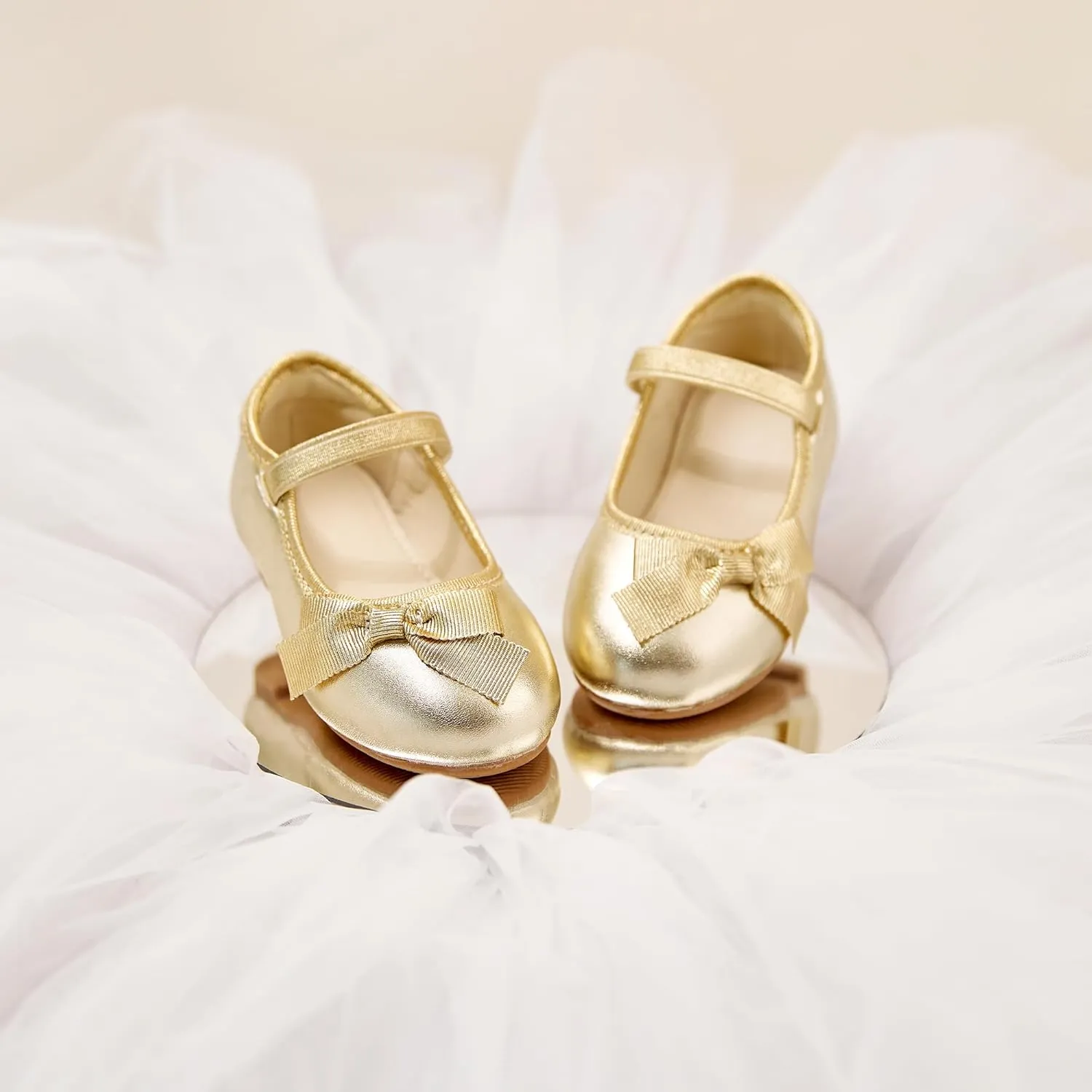 ESTINE Toddler/Little Kid Girls Dress Mary Jane Flats Flowers Fashion Princess Ballet Shoes