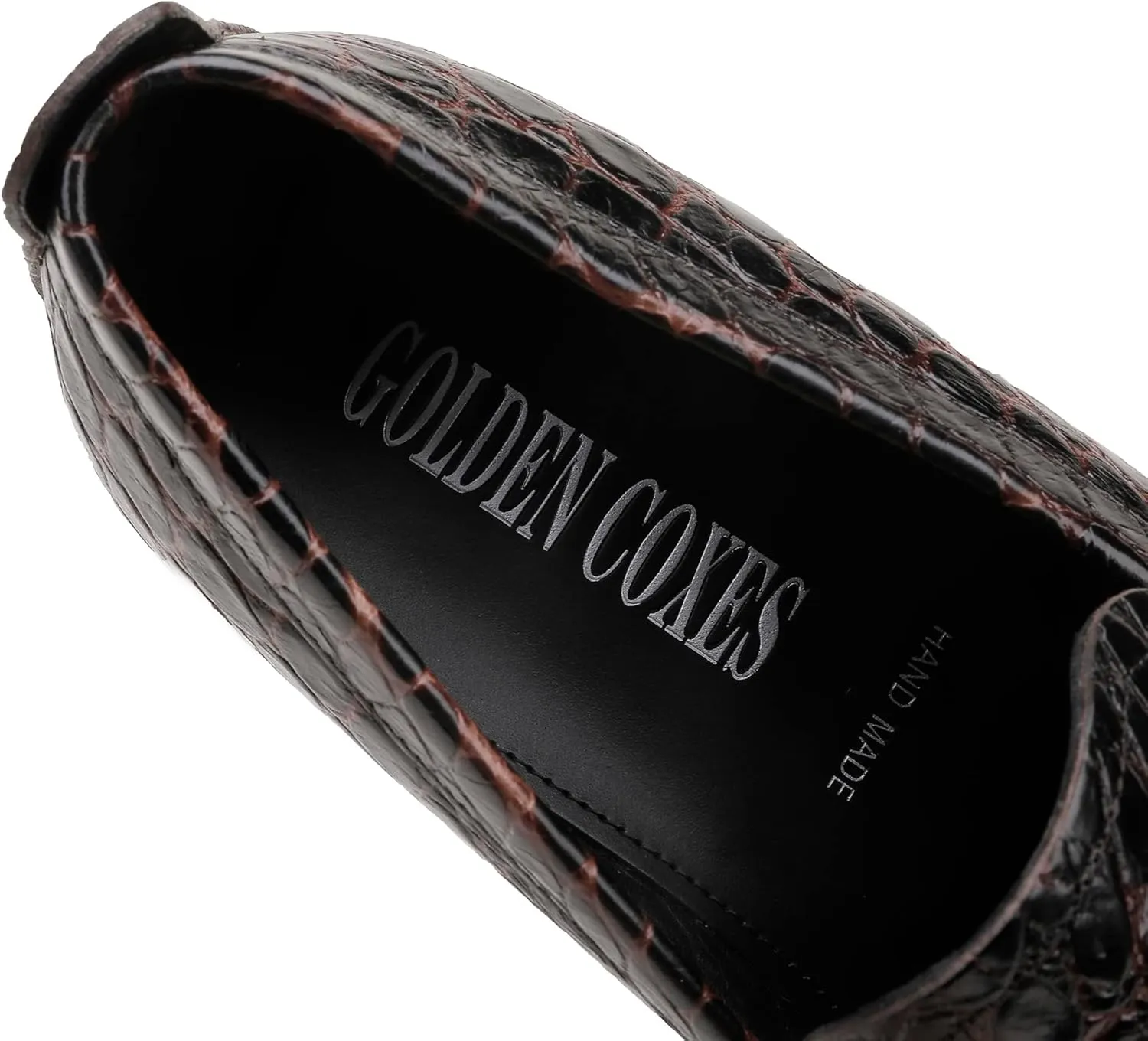 Fashion Leather Penny Loafer for Mens, Crocodile Pattern Thick Sole Slip on Dress Shoes Casual Party Shoes Classic Slip-On Loafers for Men