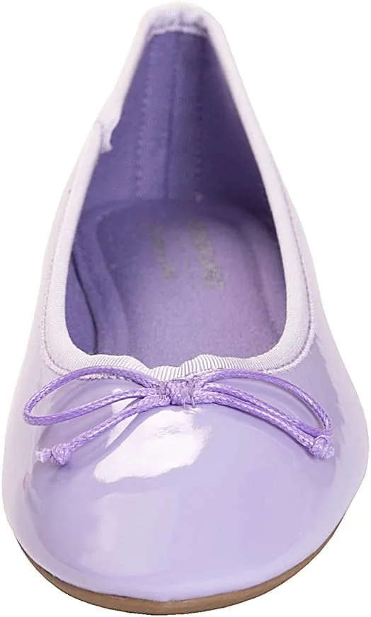 FEVERSOLE Women's Macaroon Colorful Memory Foam Cushion Insock Patent Ballet Flat