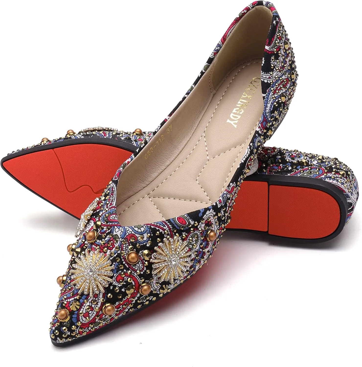 Flats for Women Pointed Toe Fashion Wedding Shoes Work Casual Slip-On Dress Shoes Women Comfortable Dressy Flat