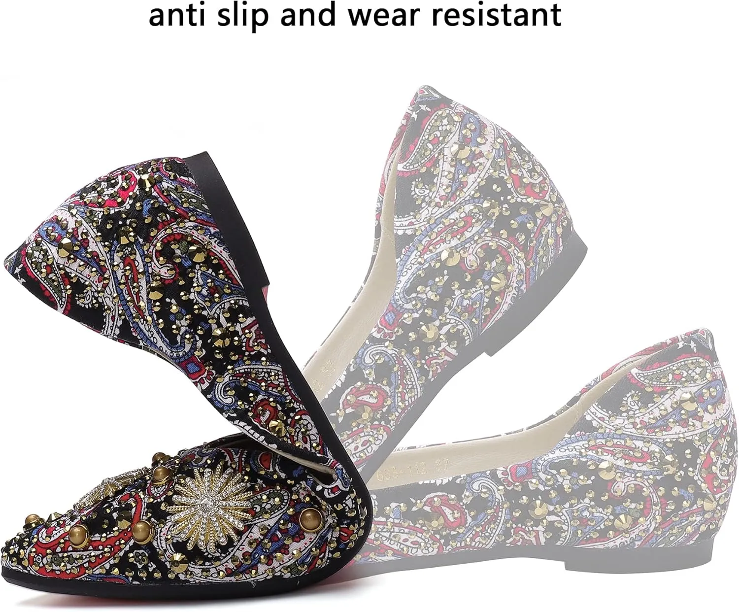 Flats for Women Pointed Toe Fashion Wedding Shoes Work Casual Slip-On Dress Shoes Women Comfortable Dressy Flat