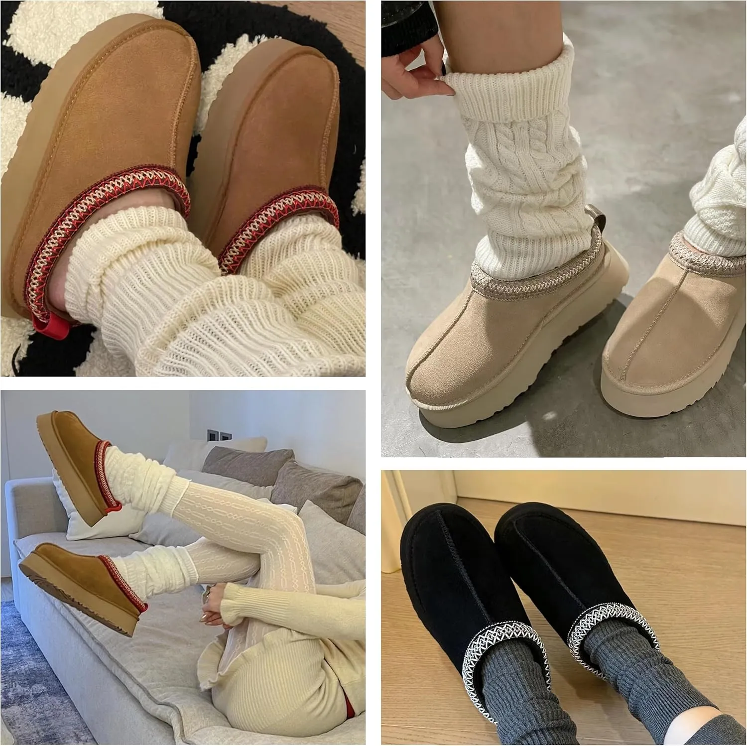 Forfoot Slipper Boots for Women, Cozy Fleece Non Slip Indoor House Shoes