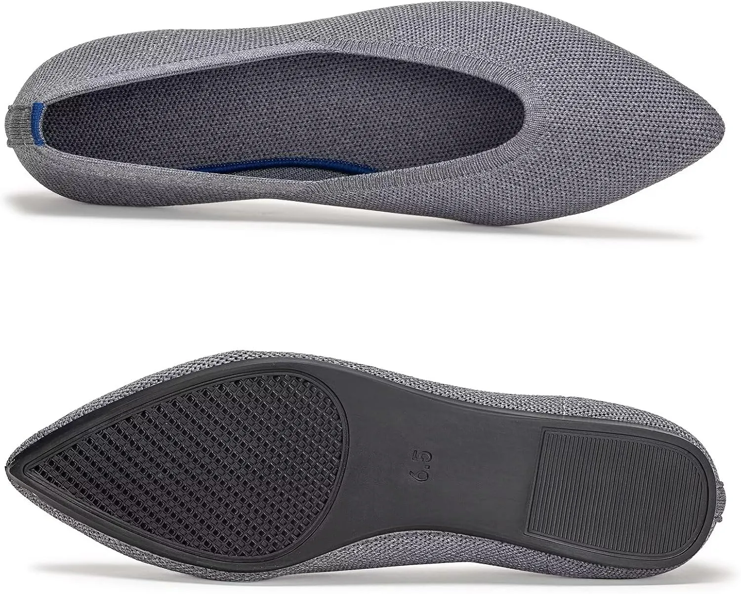 Frank Mully Womens Pointed Toe Flats Knit Dress Shoes Comfort Women Shoes Slip On Shoes for Woman Classic Softable Shoes Low Wedge