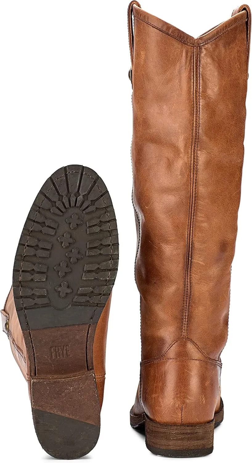 Frye Melissa Button 2 Equestrian-Inspired Tall Boots for Women Made from Hard-Wearing Vintage Leather with Antique Metal Hardware and Leather Outsole – 15 ½” Shaft Height