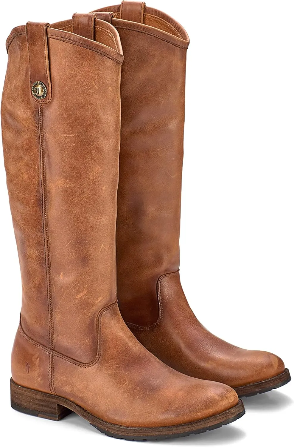 Frye Melissa Button 2 Equestrian-Inspired Tall Boots for Women Made from Hard-Wearing Vintage Leather with Antique Metal Hardware and Leather Outsole – 15 ½” Shaft Height