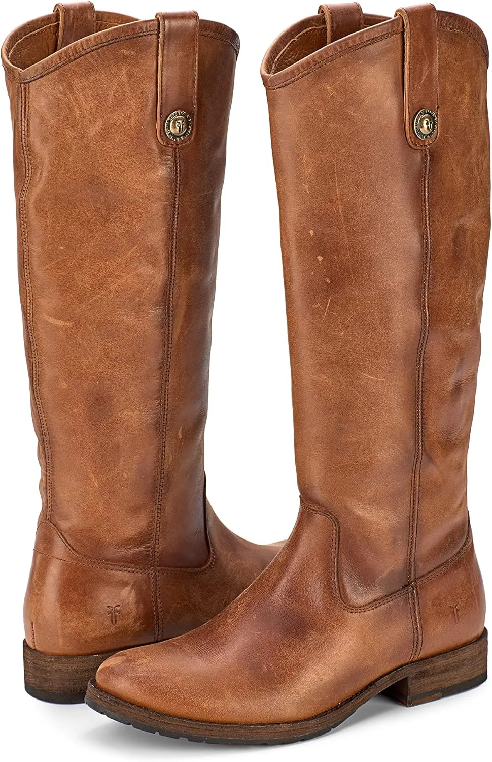 Frye Melissa Button 2 Equestrian-Inspired Tall Boots for Women Made from Hard-Wearing Vintage Leather with Antique Metal Hardware and Leather Outsole – 15 ½” Shaft Height