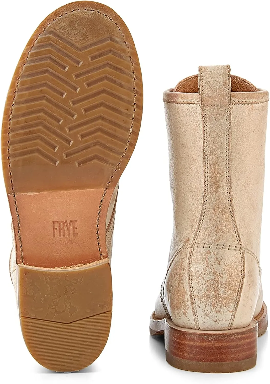 Frye Veronica Women’s Combat Boots Crafted from Hand-Burnished Vintage Italian Leather with Genuine Stitch-Down Welt Construction and Leather Lining – 6 ¾” Shaft Height