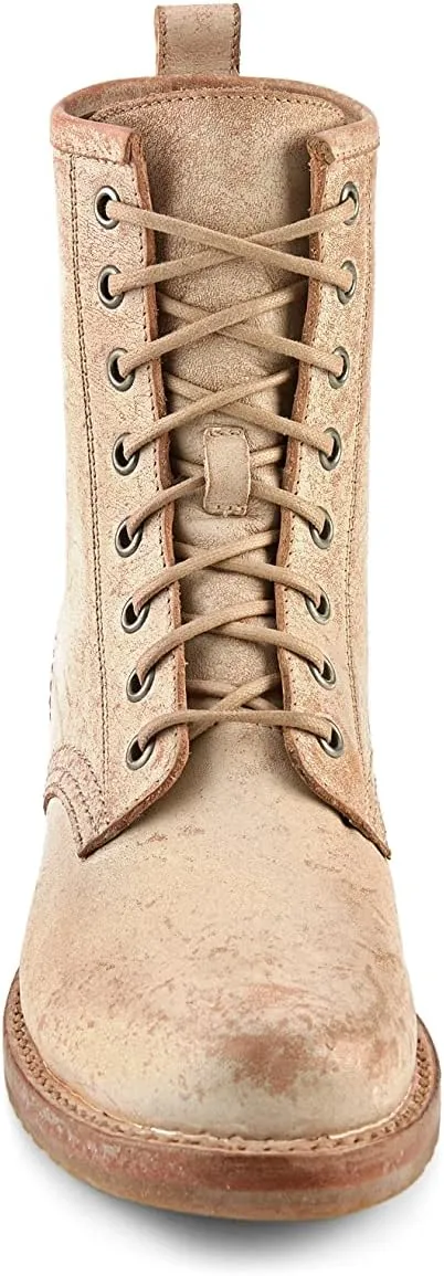 Frye Veronica Women’s Combat Boots Crafted from Hand-Burnished Vintage Italian Leather with Genuine Stitch-Down Welt Construction and Leather Lining – 6 ¾” Shaft Height