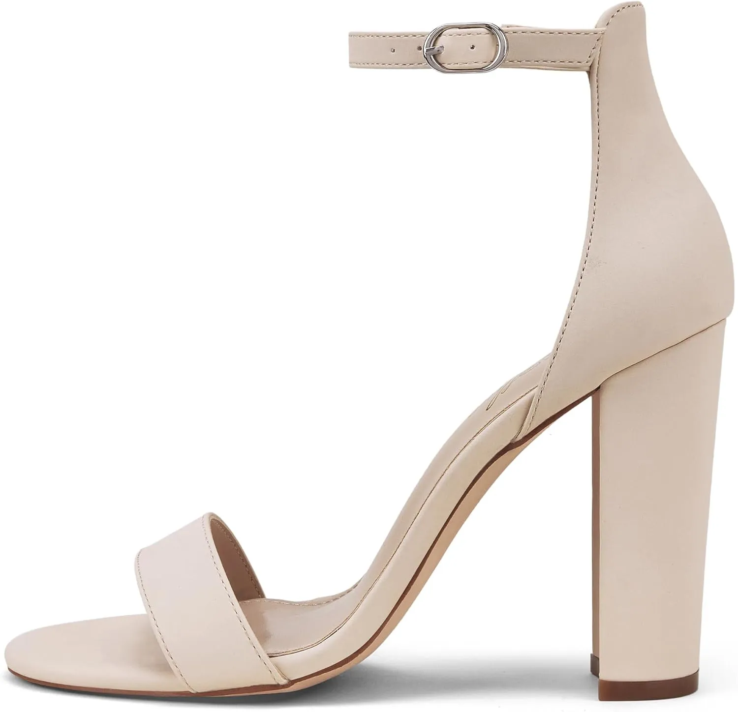 GENSHUO Women's 4-inch Chunky High Heel Sandals with Ankle Strap,Party Wedding Bridal Shoes