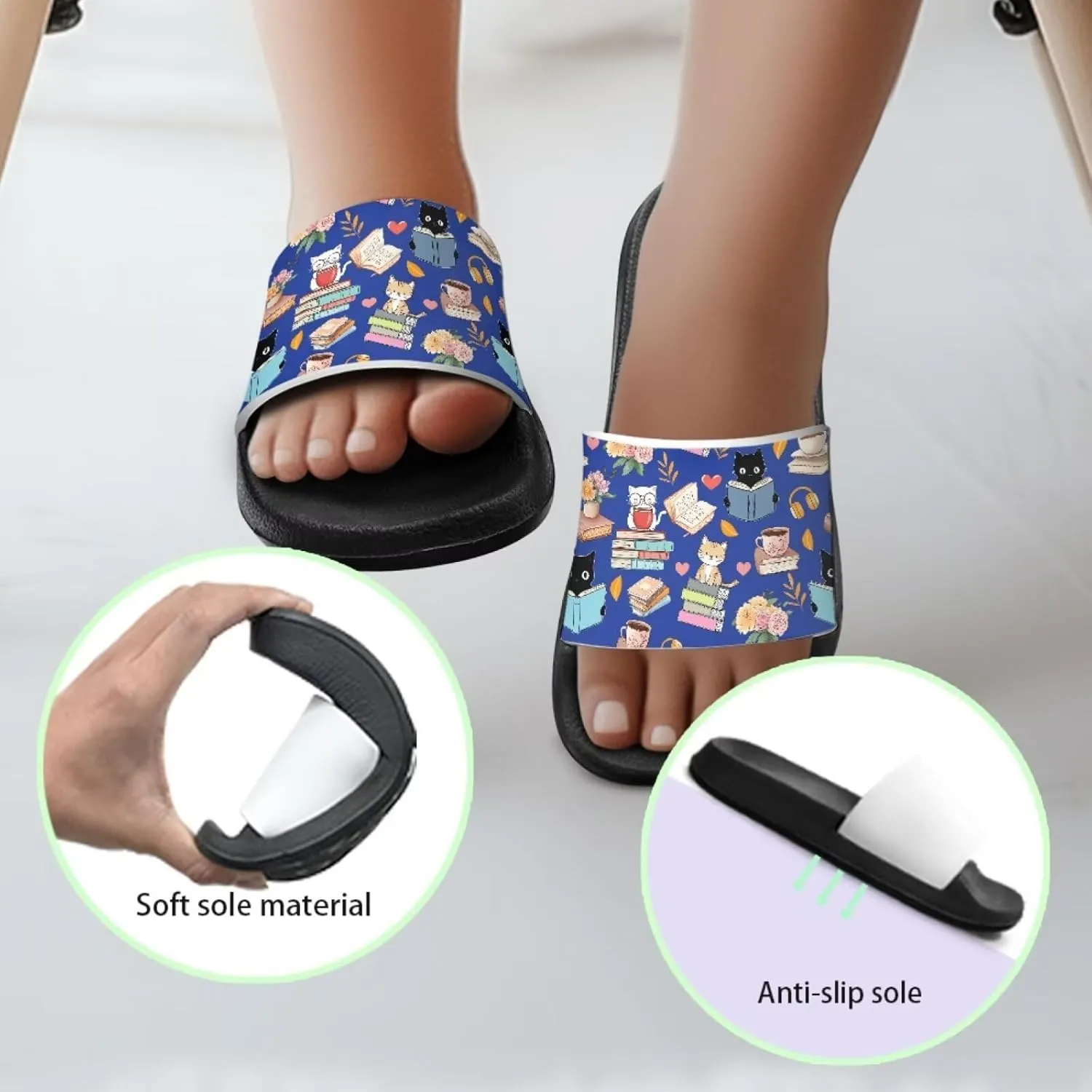 Girls Cloud Slides for Kids Cartoon Sandals Unisex Comfortable Non-slip Shower Shoes Thick Sole for Indoor & Outdoor Gifts