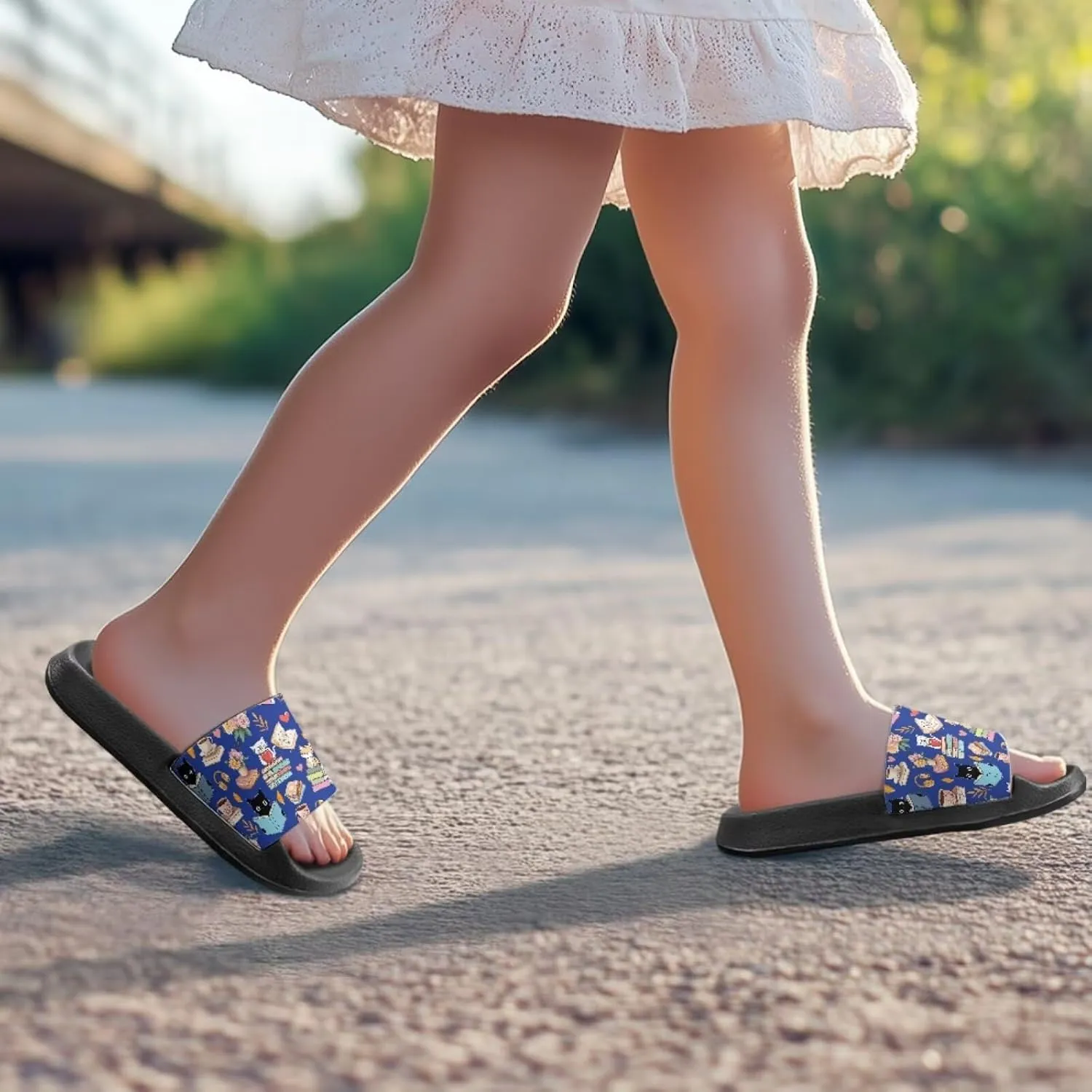 Girls Cloud Slides for Kids Cartoon Sandals Unisex Comfortable Non-slip Shower Shoes Thick Sole for Indoor & Outdoor Gifts