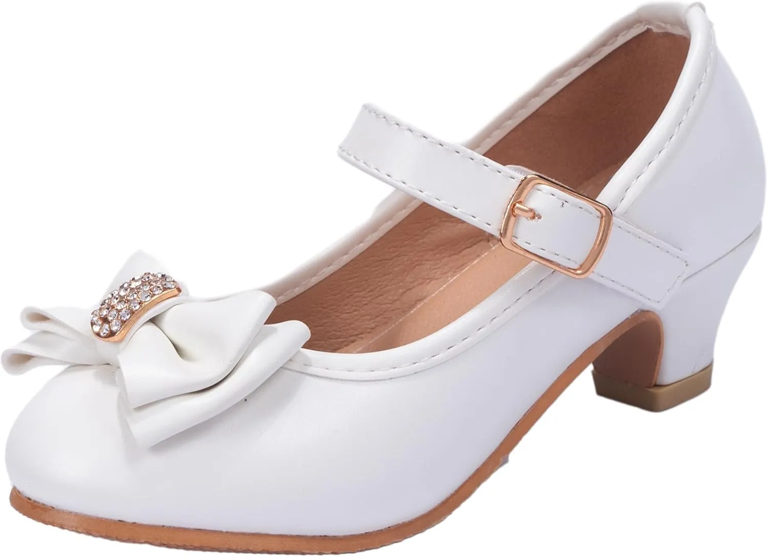 Girls Dress Shoes Low Heel Princess Shoes Wedding Party Mary Jane Flats for Toddler/Little Kids