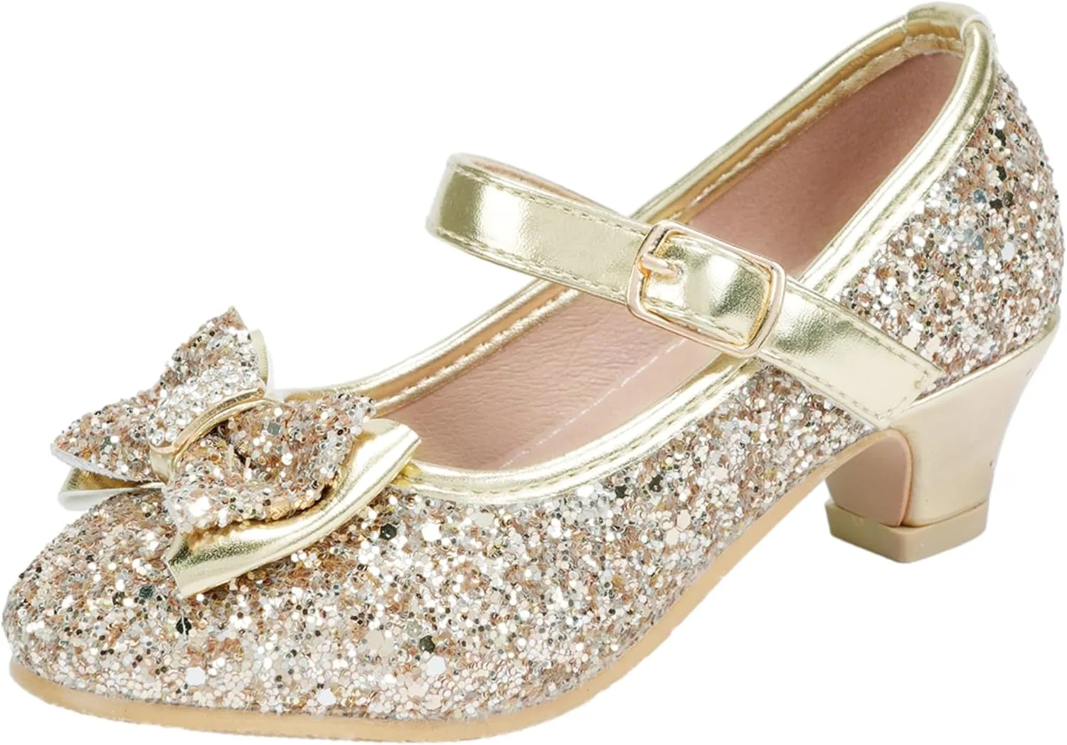 Girls Dress Shoes Low Heel Princess Shoes Wedding Party Mary Jane Flats for Toddler/Little Kids