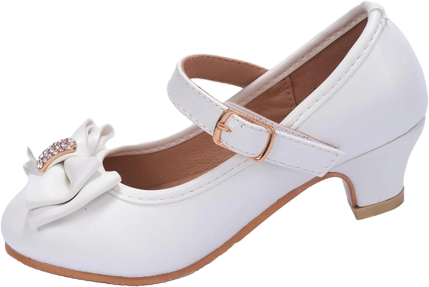 Girls Dress Shoes Low Heel Princess Shoes Wedding Party Mary Jane Flats for Toddler/Little Kids