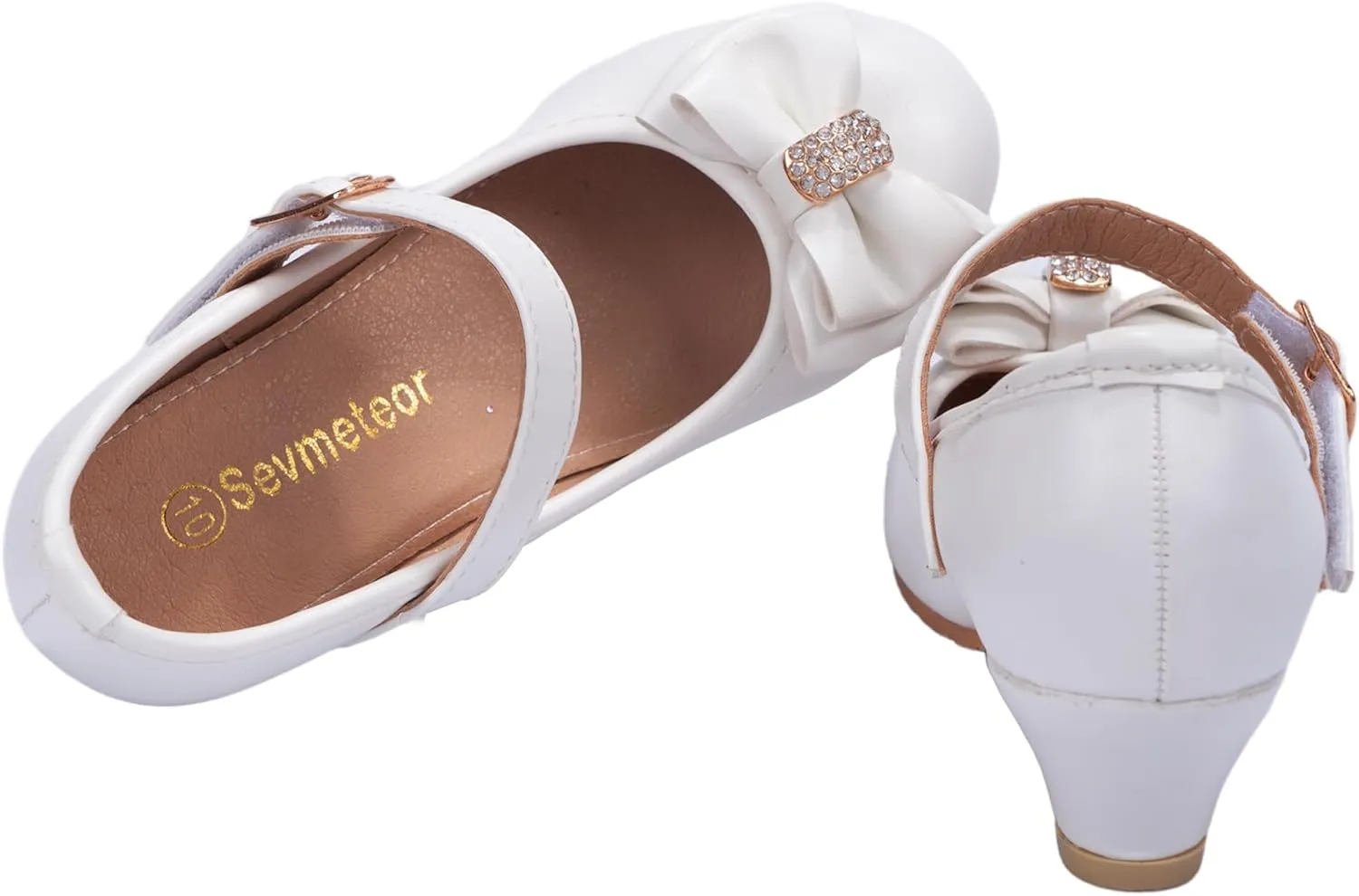 Girls Dress Shoes Low Heel Princess Shoes Wedding Party Mary Jane Flats for Toddler/Little Kids