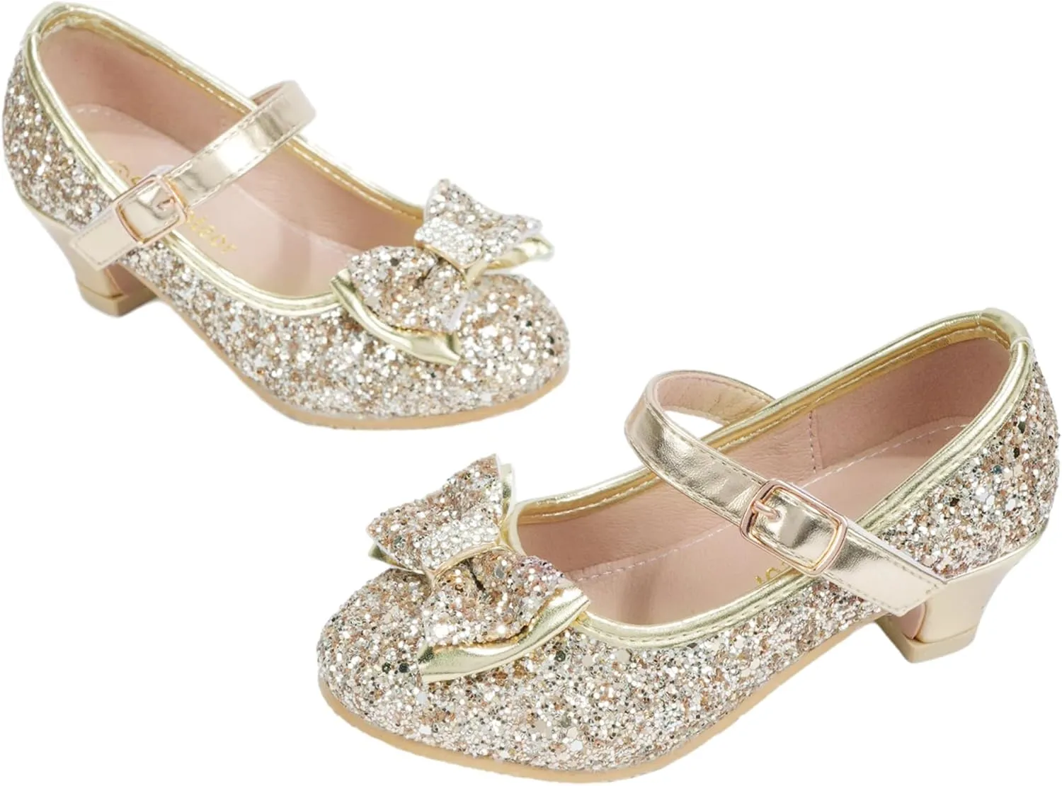 Girls Dress Shoes Low Heel Princess Shoes Wedding Party Mary Jane Flats for Toddler/Little Kids