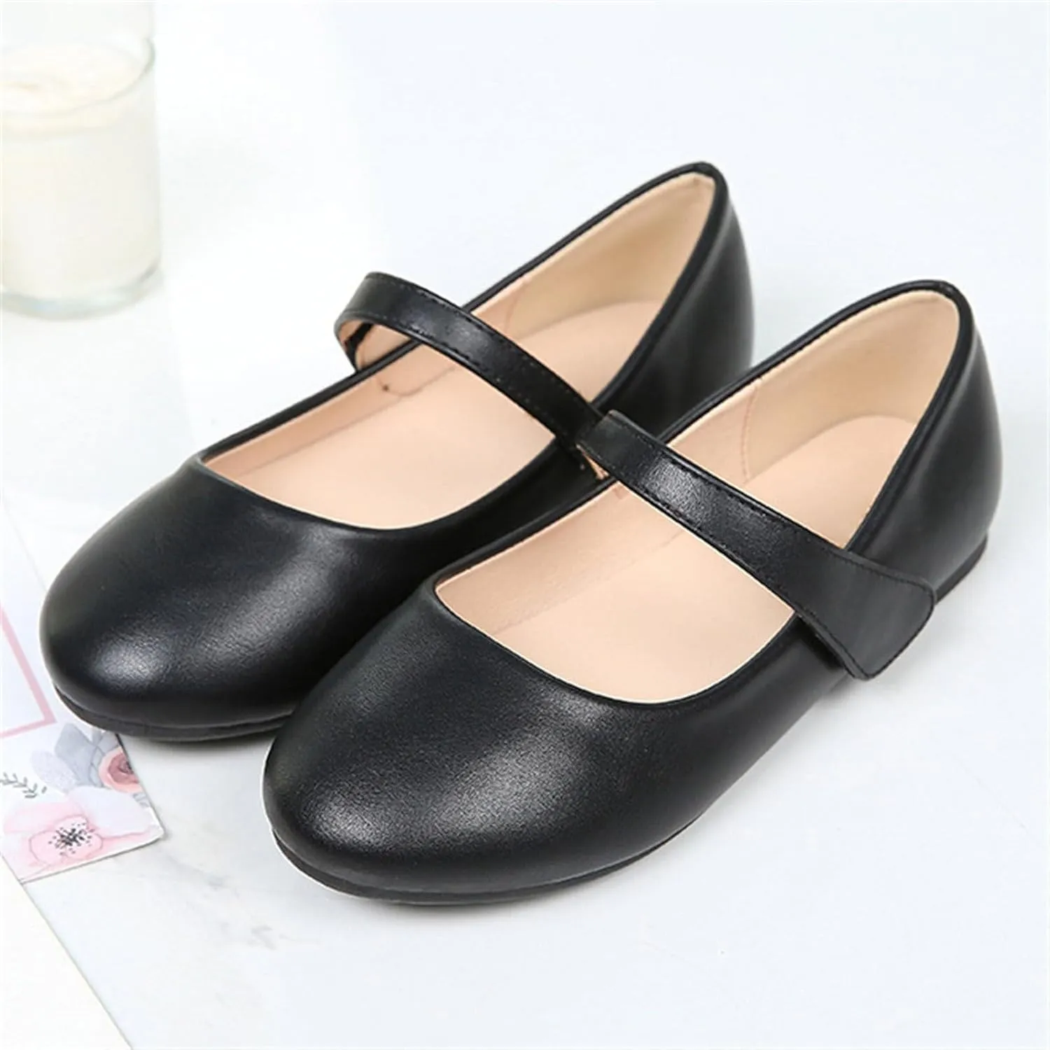 Girls Dress Shoes Patent Leather Wedding Party School Uniform Shoes Ballet Flats Little Girls Flower Kid Shoes