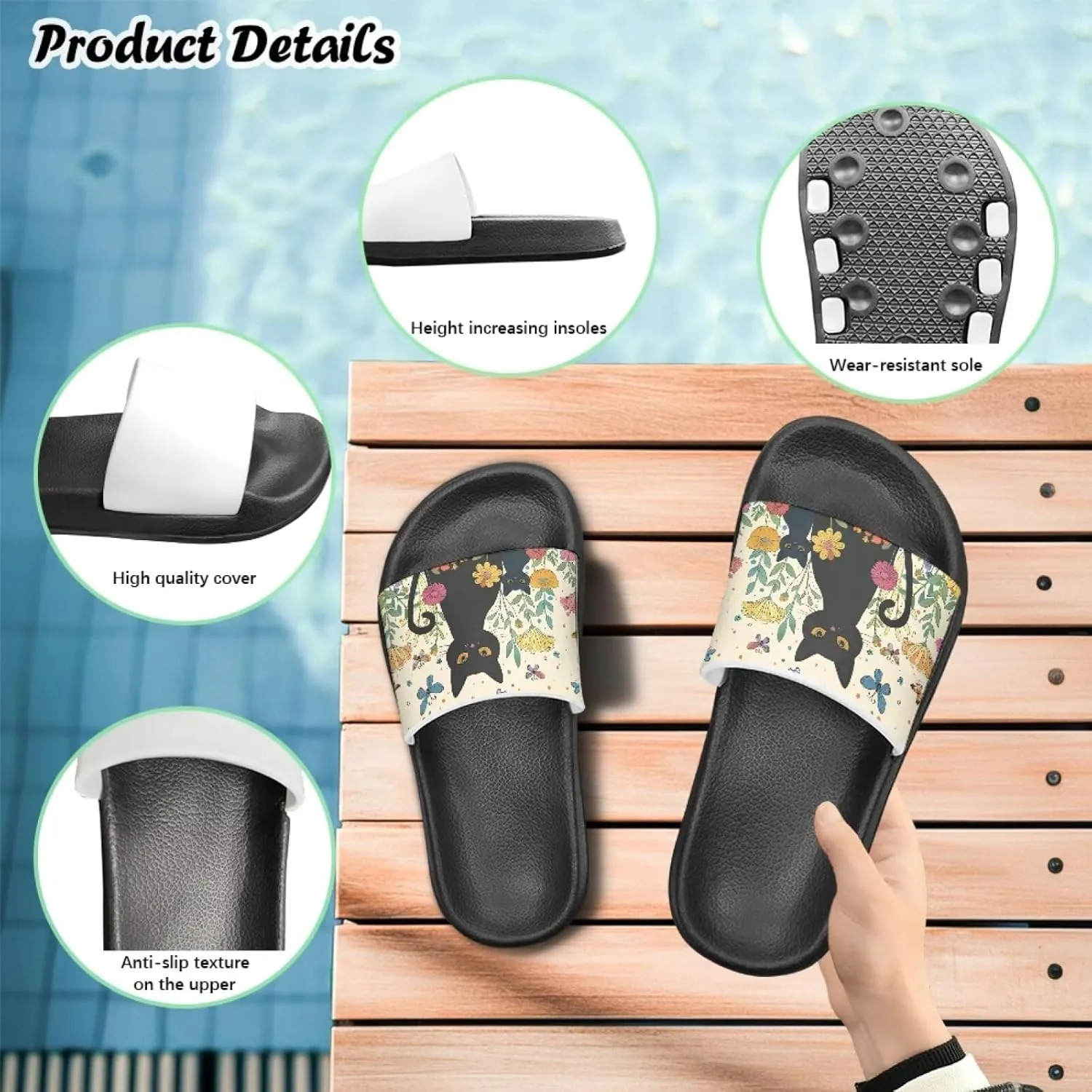 Girls Slides Cute Animal Pool Slides for Kids Summer Beach Shower Slide Sandals