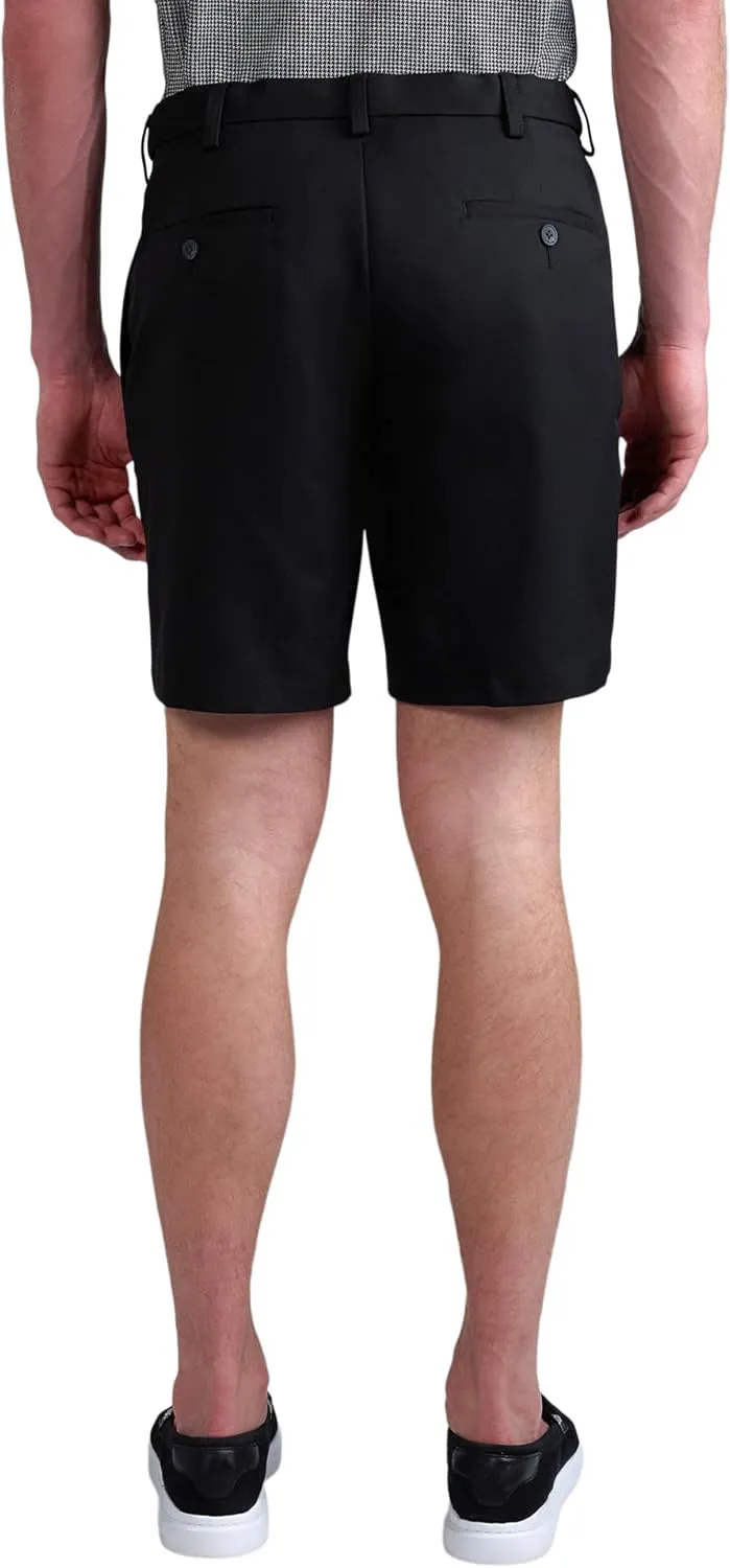 Haggar Men's Cool 18 Pro Straight Fit Flat Front 4-Way Stretch Expandable Waist Short