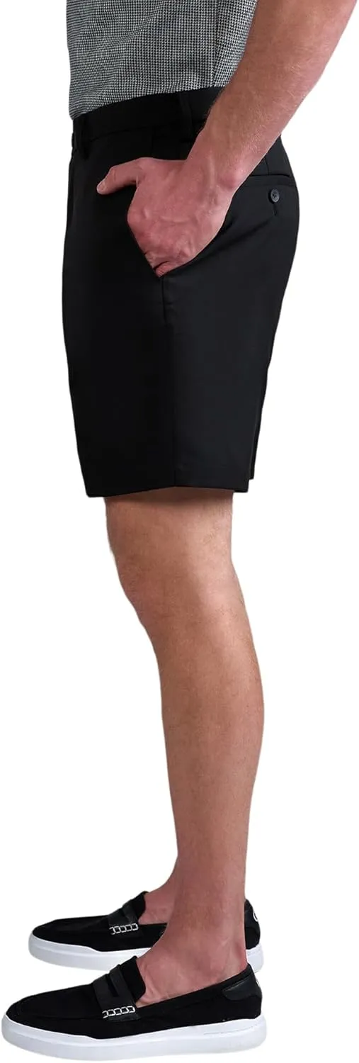 Haggar Men's Cool 18 Pro Straight Fit Flat Front 4-Way Stretch Expandable Waist Short