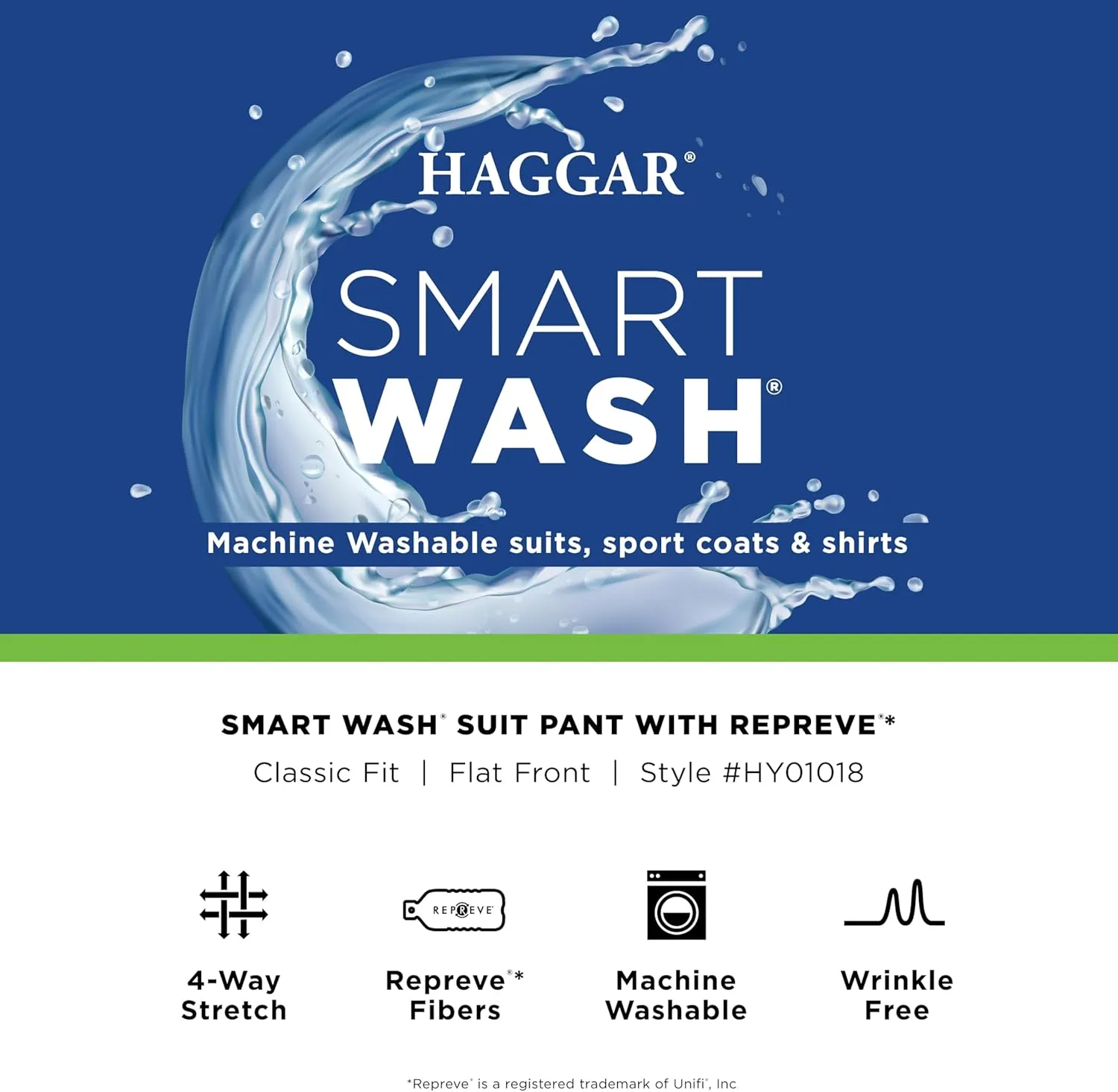 Haggar Men's Smart Wash Premium Stretch Classic Fit Regular and Big & Tall Suit Separates(Pants & Jackets)