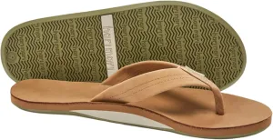 Hari Mari- Fields- Men's Nubuck Leather Flip Flops with Colorful Outsole- No Break Ins, Firm Arch Support, Soft Squeeze Eva Midsole and Beveled Edge to Reduce Tripping
