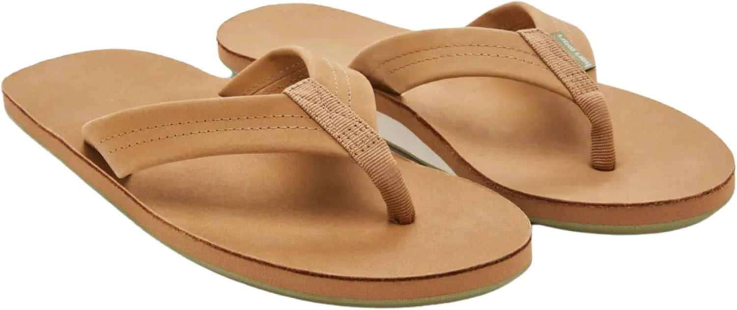 Hari Mari- Fields- Men's Nubuck Leather Flip Flops with Colorful Outsole- No Break Ins, Firm Arch Support, Soft Squeeze Eva Midsole and Beveled Edge to Reduce Tripping