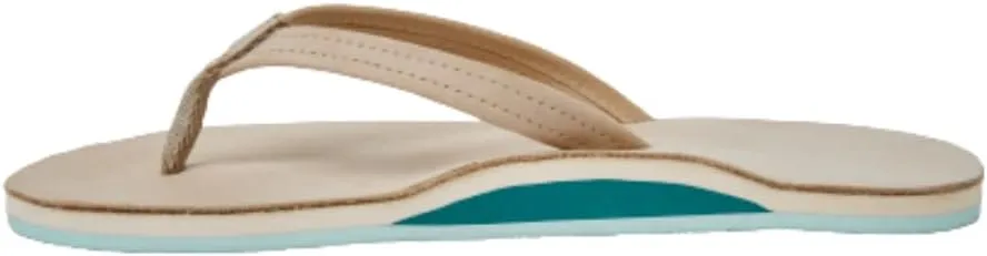 Hari Mari- Fields- Women's Nubuck Leather Flip Flops with Colorful Outsole- No Break Ins, Firm Arch Support, and Beveled Edge to Reduce Tripping