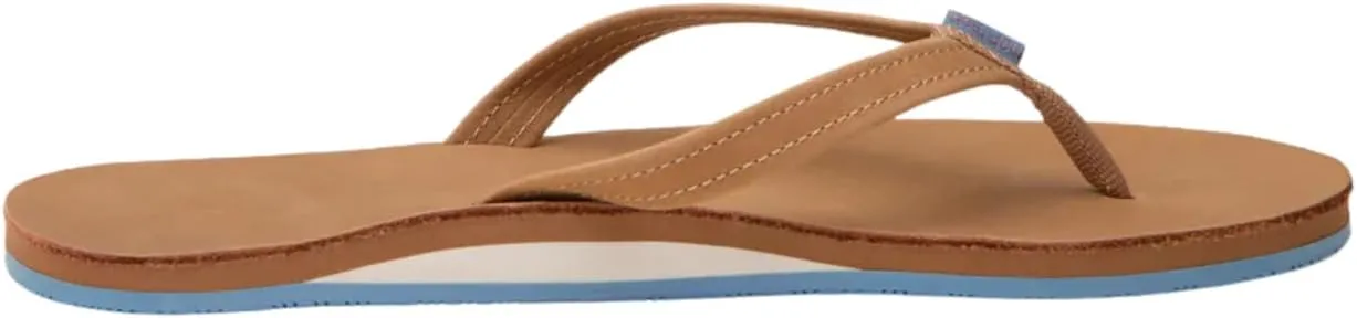 Hari Mari- Fields- Women's Nubuck Leather Flip Flops with Colorful Outsole- No Break Ins, Firm Arch Support, and Beveled Edge to Reduce Tripping
