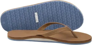 Hari Mari- Fields- Women's Nubuck Leather Flip Flops with Colorful Outsole- No Break Ins, Firm Arch Support, and Beveled Edge to Reduce Tripping