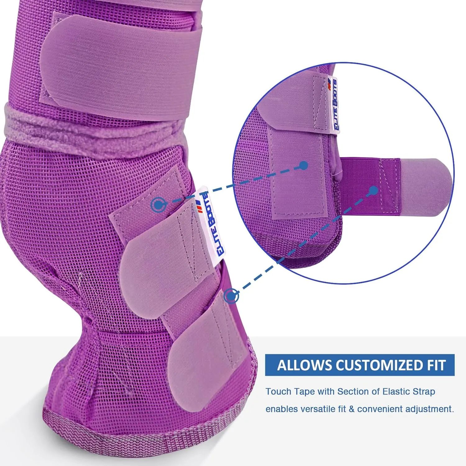 Harrison Howard Horse Fly Boots Perfect Contoured Fit Leg Guards Dense Mesh Boots with Ventilated Comfort Reliable Protection from Summer Elements Set of 4 Purple M