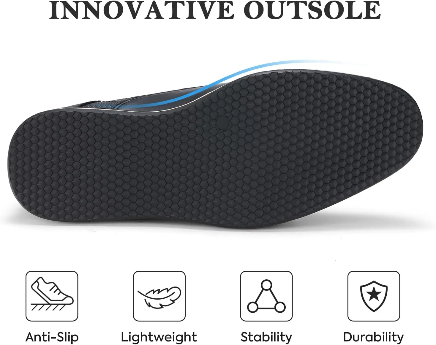 HEEZ Men's Oxford Shoes, Modern Lace Up Dress Shoes, Formal Derby Dress Shoes, Comfortable Business Office Walking Shoes with Cup Toe Removable Rebounded Insole, Anti-Slip TPR Outsole
