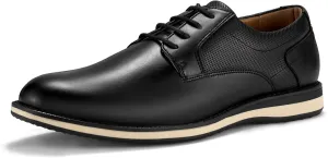 HEEZ Men's Oxford Shoes, Modern Lace Up Dress Shoes, Formal Derby Dress Shoes, Comfortable Business Office Walking Shoes with Cup Toe Removable Rebounded Insole, Anti-Slip TPR Outsole
