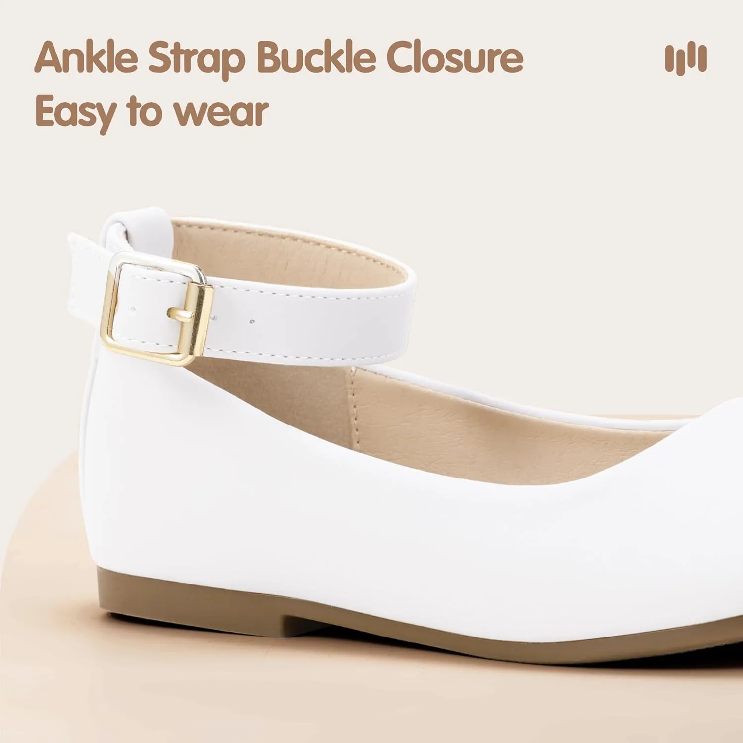 Hehainom Girls Dress Shoes Wedding Party School Ankle Strap Ballet Flats Shoes Little Big Kids Flower Girl Shoes