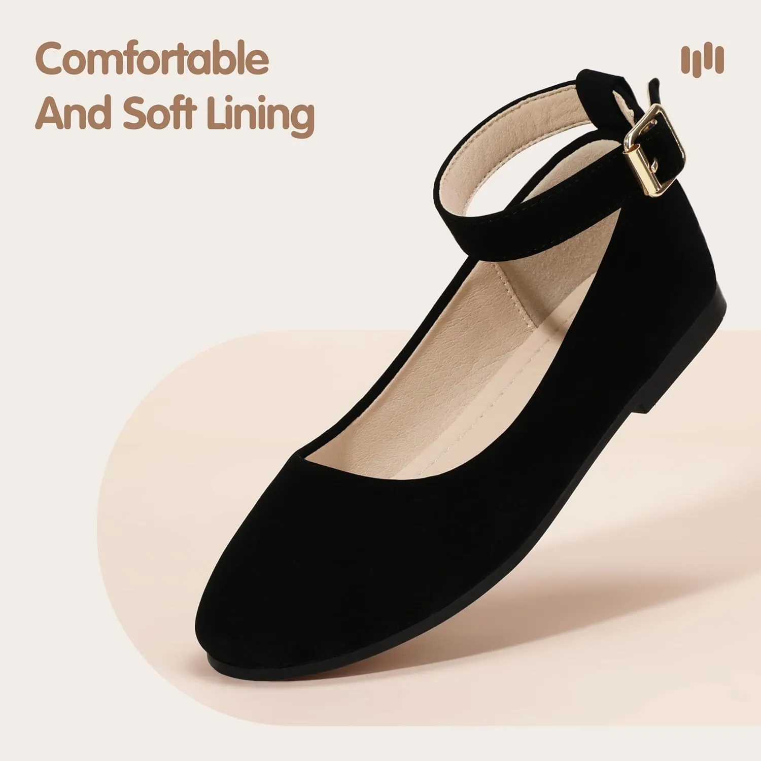 Hehainom Girls Dress Shoes Wedding Party School Ankle Strap Ballet Flats Shoes Little Big Kids Flower Girl Shoes