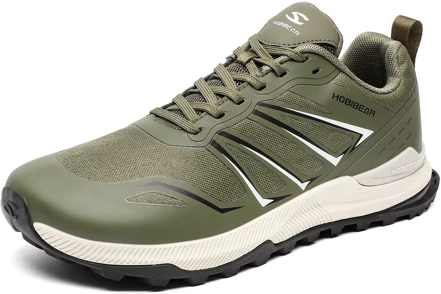 HOBIBEAR Men's Trail Running Shoes | Wide Toe | Trekking | Non-Slip Hiking Sneakers