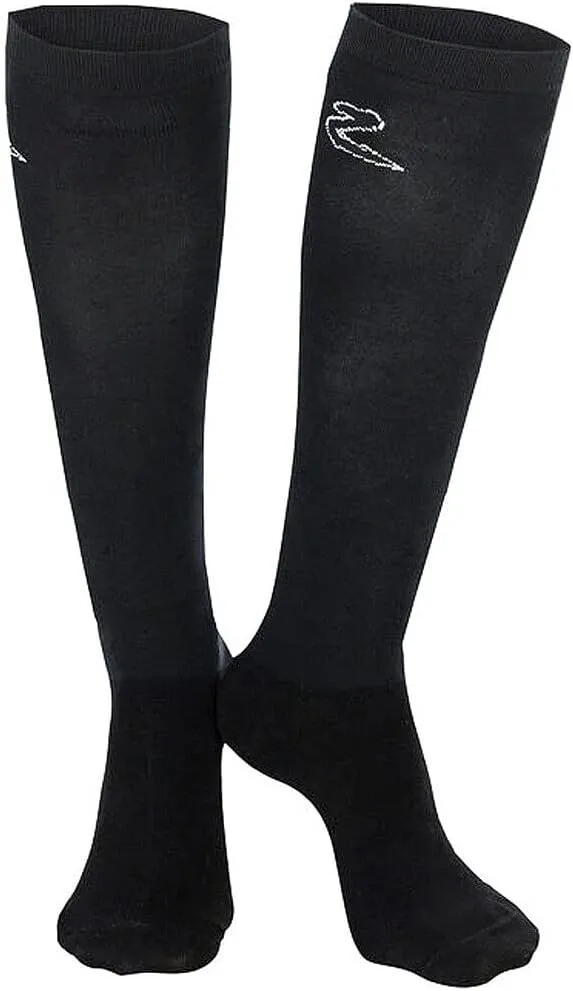 HORZE Equestrian Technical Show Socks (2 pack) | Viscose Made From Bamboo - Black - W 8.5-10.5