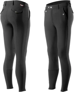 HORZE Grand Prix Men's Silicone Knee Patch Breeches | Classic Style Horse Riding Pants
