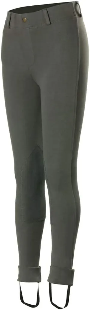 HORZE Nora Girls Leather Knee Patch Riding Pants | Kids Equestrian Jodhpur Breeches | Size Chart in Images
