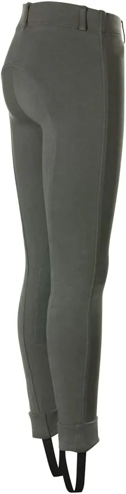 HORZE Nora Girls Leather Knee Patch Riding Pants | Kids Equestrian Jodhpur Breeches | Size Chart in Images