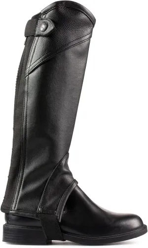 HORZE Unisex Soft Leather Zip-Up Equestrian Kids Half Chaps for Horseback Riding | See Size Chart in Description
