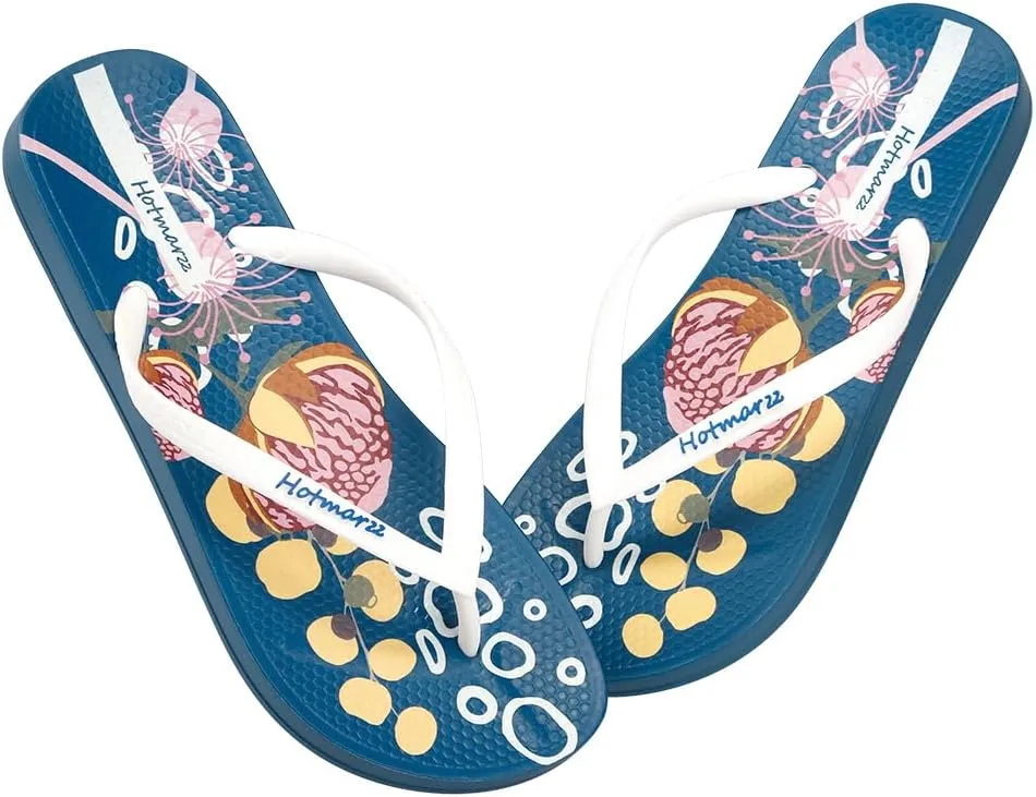 Hotmarzz Women's Flip Flops Colorful Printing Sandals Fashion Beach Slippers