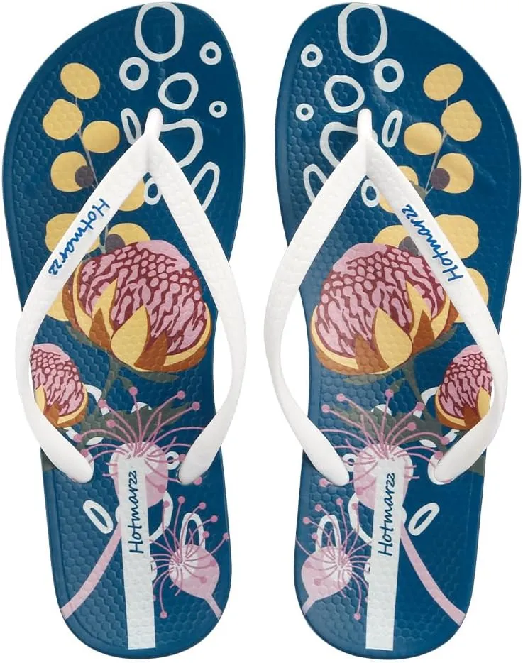 Hotmarzz Women's Flip Flops Colorful Printing Sandals Fashion Beach Slippers