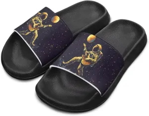 Howilath Astronauts Beach Slides for Kids Boys Summer Sandals Casual Pillow Slippers Soft Sole Slides for Camping Hiking