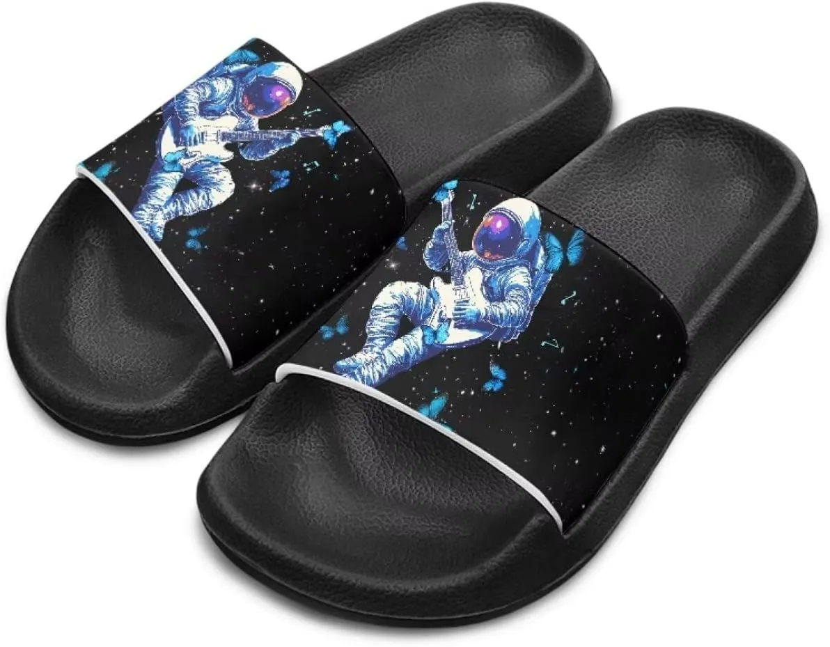 Howilath Astronauts Beach Slides for Kids Boys Summer Sandals Casual Pillow Slippers Soft Sole Slides for Camping Hiking