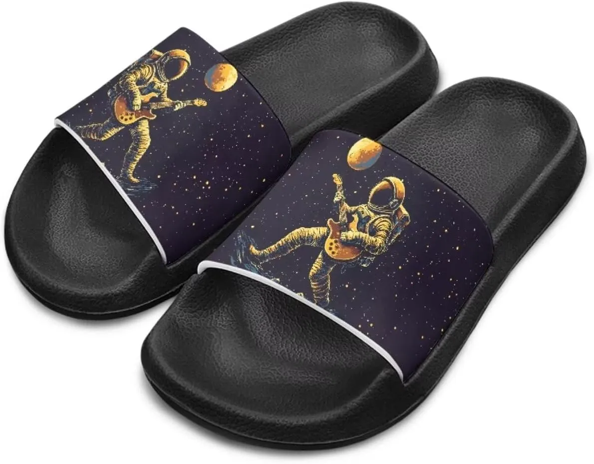 Howilath Astronauts Beach Slides for Kids Boys Summer Sandals Casual Pillow Slippers Soft Sole Slides for Camping Hiking