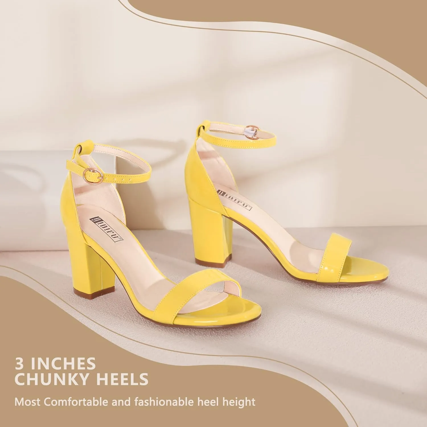 IDIFU Women's 3 Inch Heel Sandals for Women