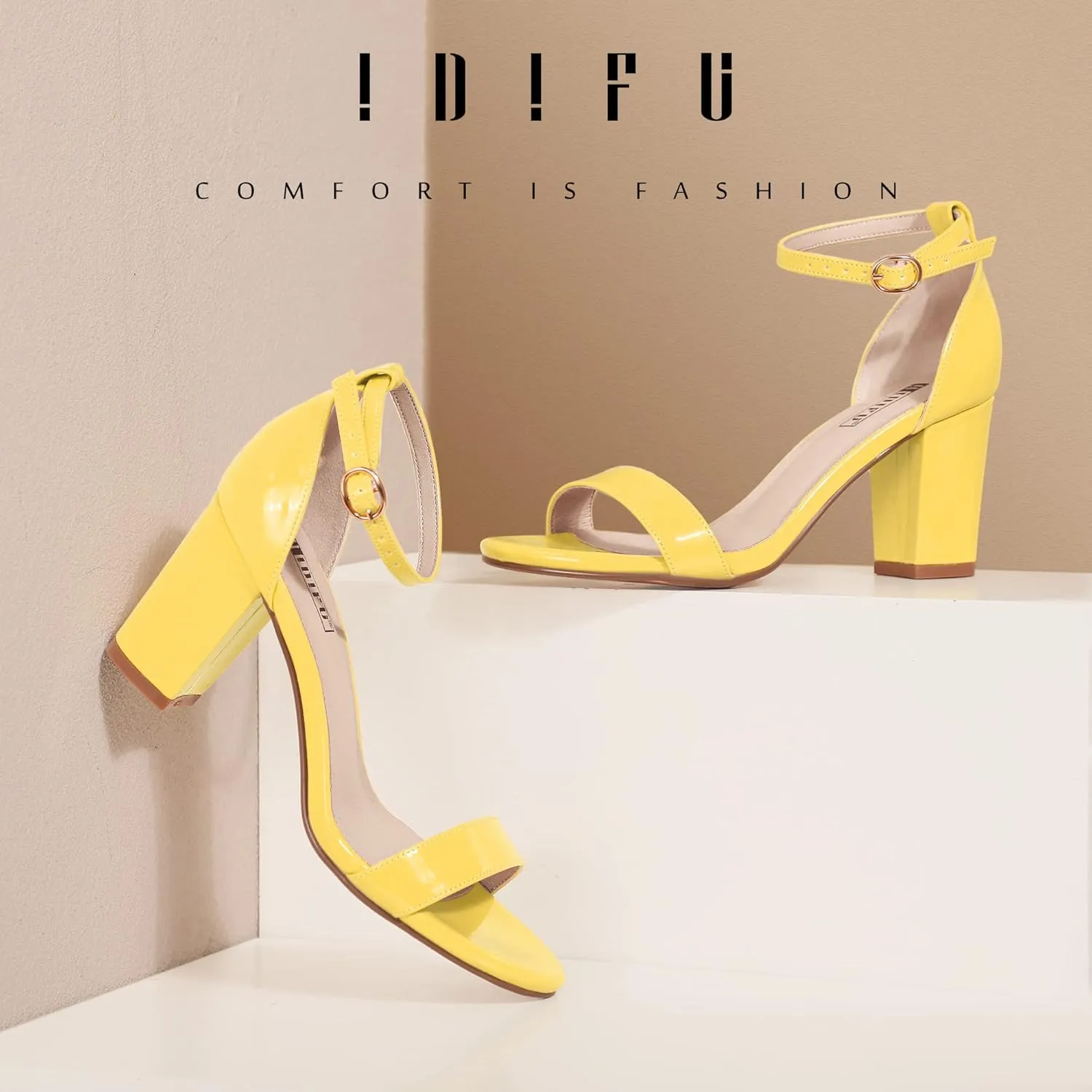IDIFU Women's 3 Inch Heel Sandals for Women